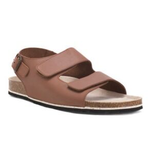 Sanita Milos Brown Leather Double Banded Cork Footbed Comfort Bio Sandal…